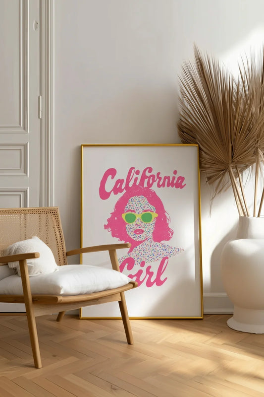 Colorful California Girl – Pop Art Illustration Poster Print