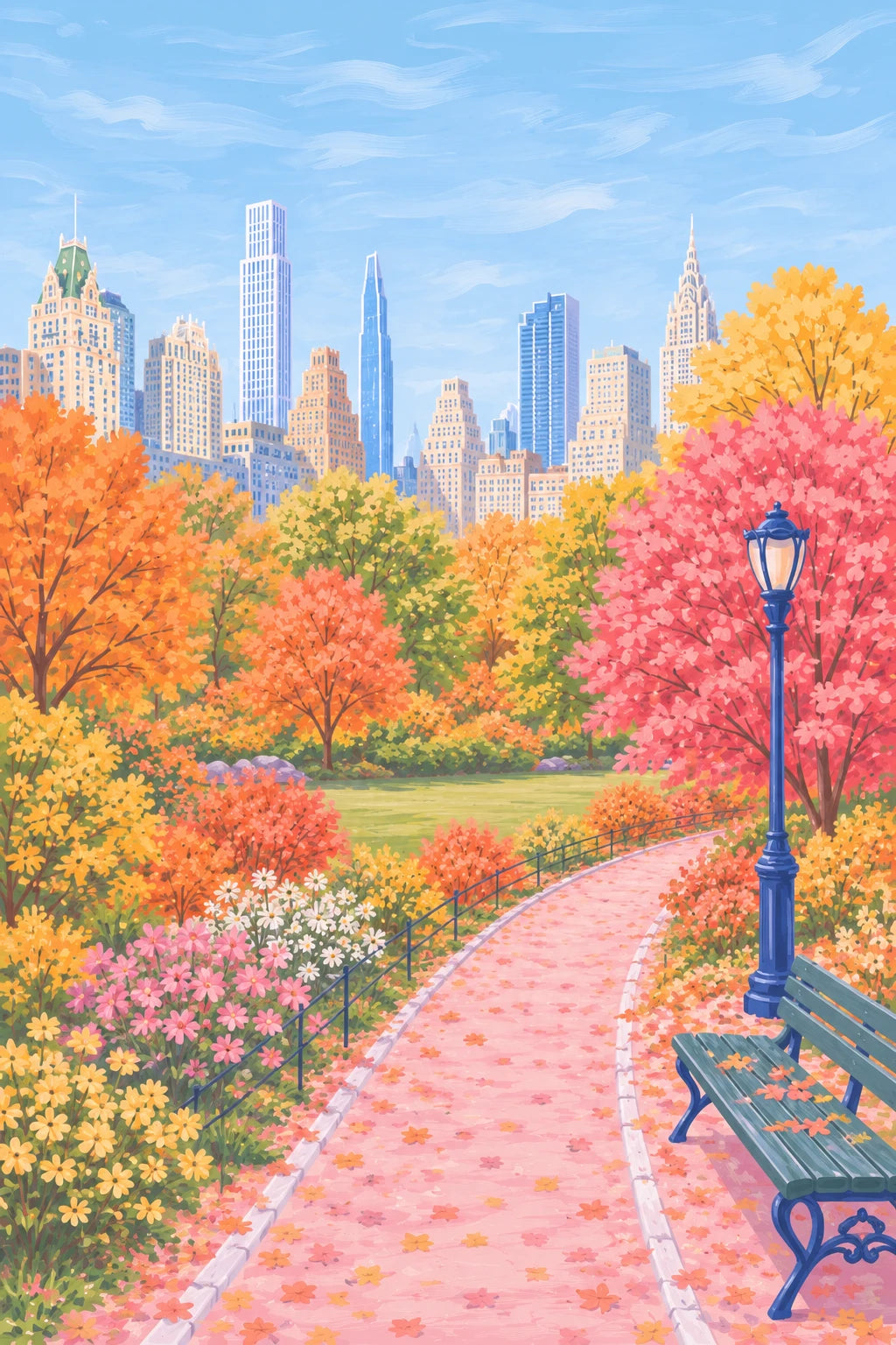 Central Park Autumn Path — Poster Print | New York City Wall Art