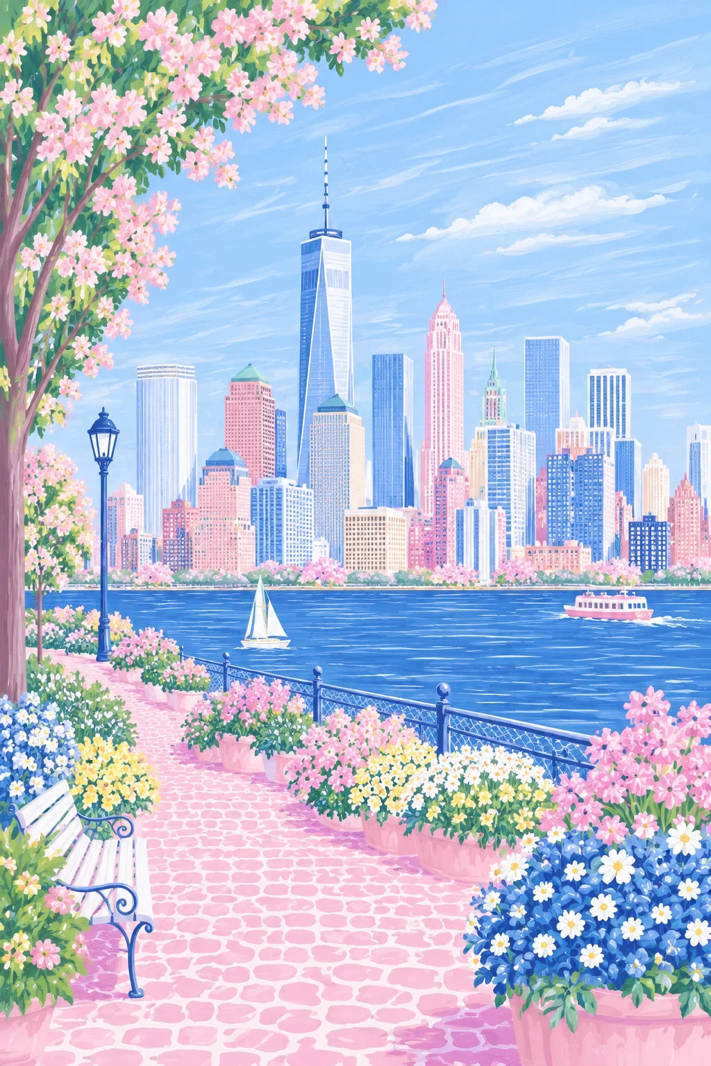 Hudson River Blossoms — Poster Print | New York City Wall Art