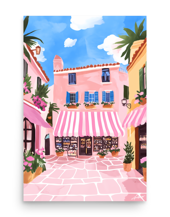 Saint-Tropez Charm – Illustration Poster
