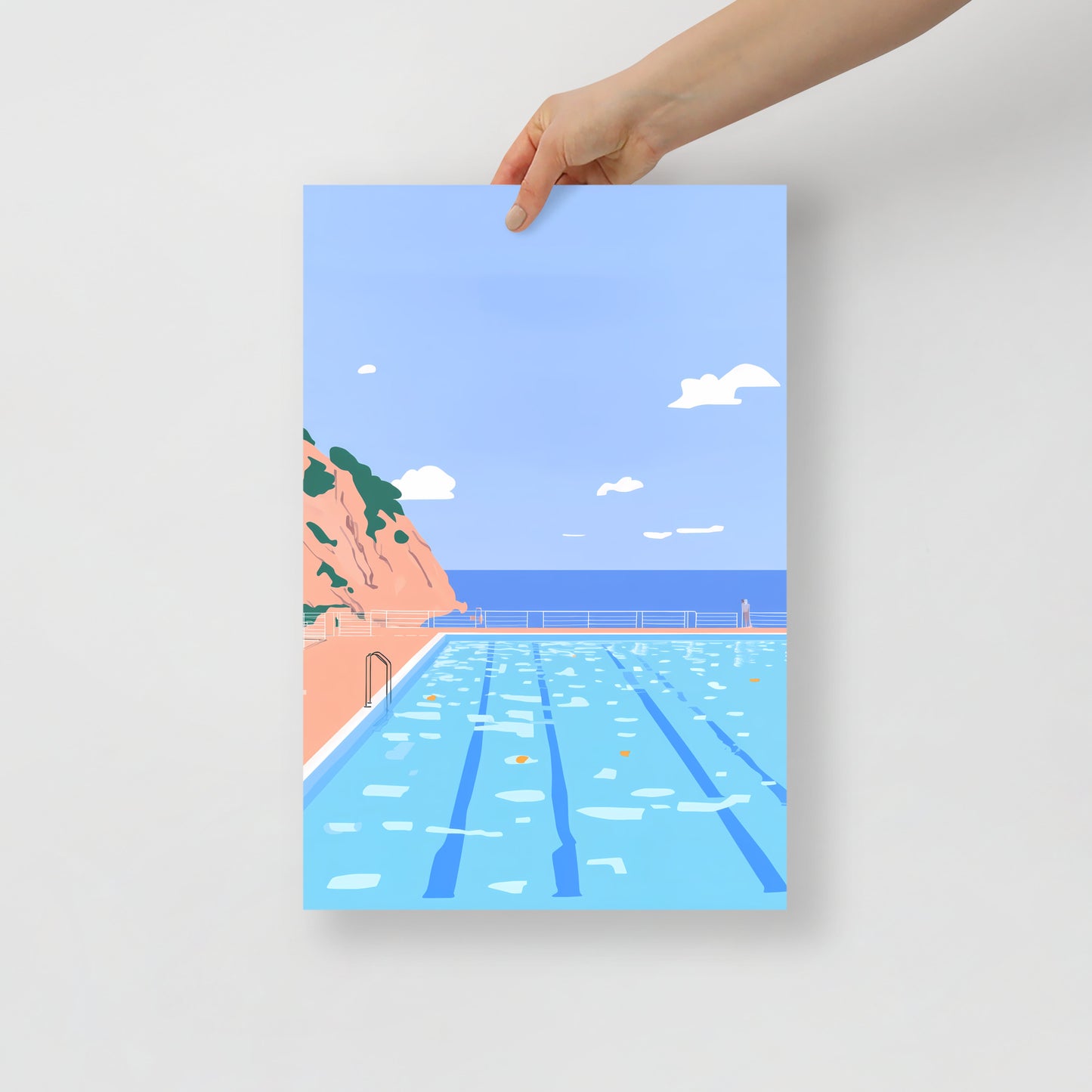 Ibiza Poolside Serenity – Illustration Poster