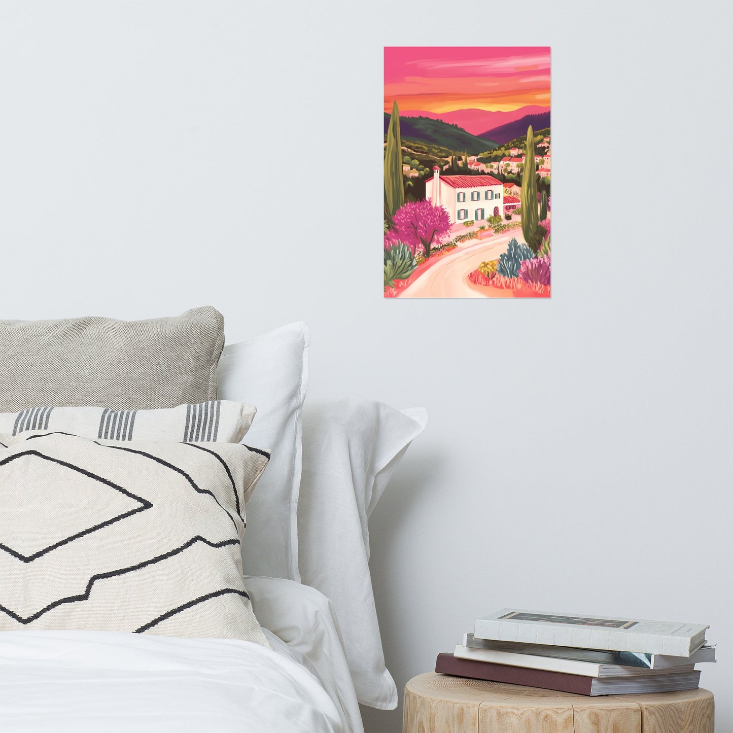 Sunset in Provence – Landscape Illustration Poster