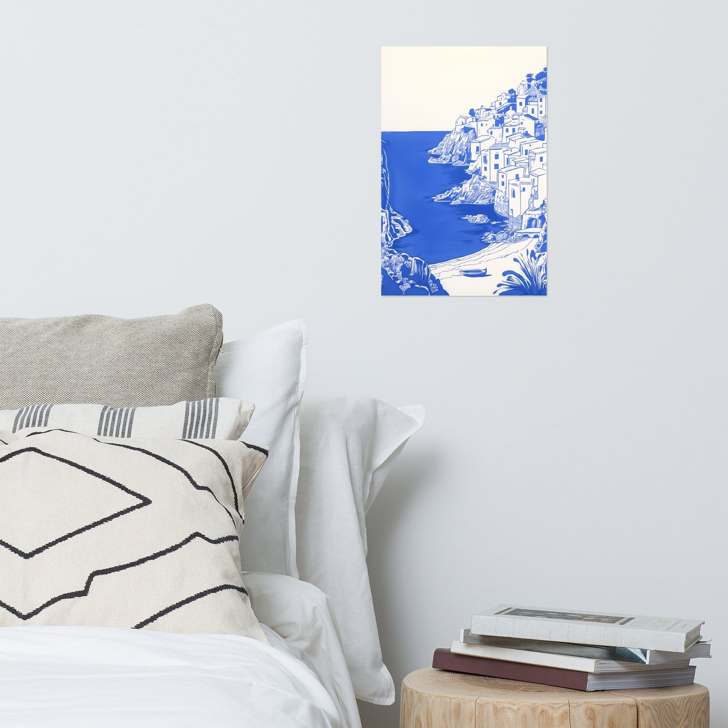 Blue Mediterranean Illustration Poster