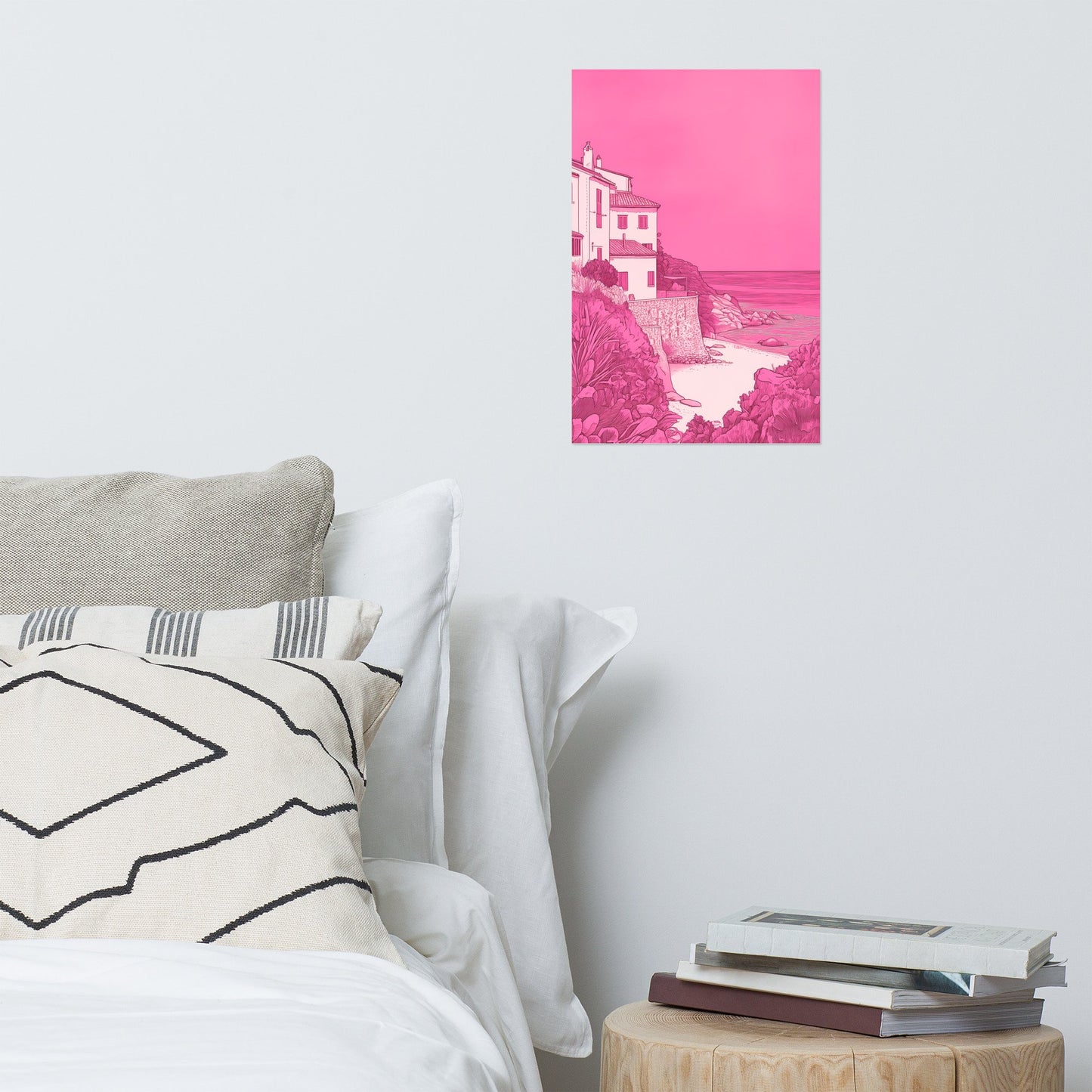Romantic Italian Coast Illustration Poster