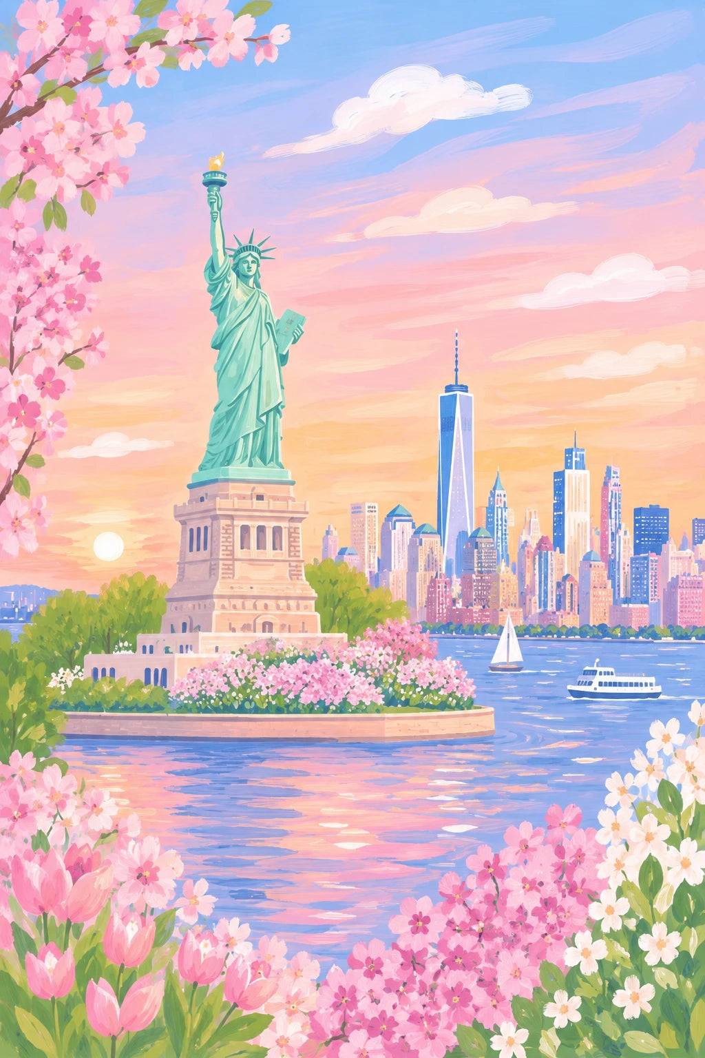 Statue of Liberty Sunset — Poster Print | New York City Wall Art