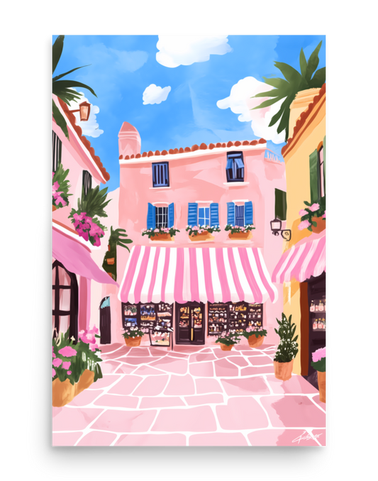 Saint-Tropez Charm – Illustration Poster