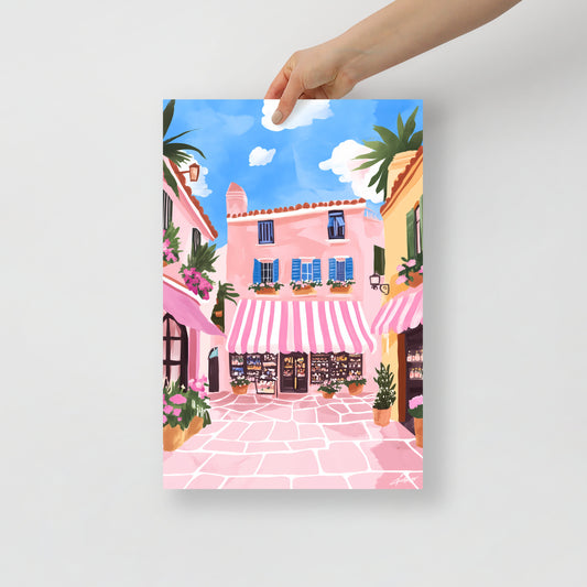 Saint-Tropez Charm – Illustration Poster