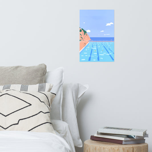 Ibiza Poolside Serenity – Illustration Poster