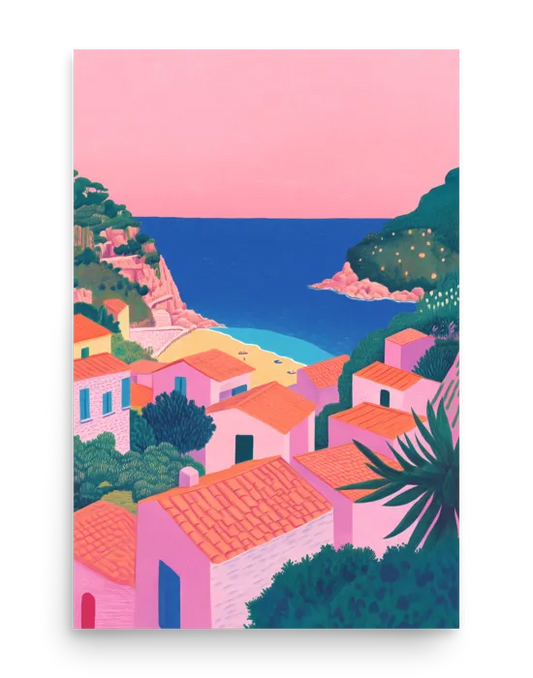 Summer Mediterranean Illustration Poster