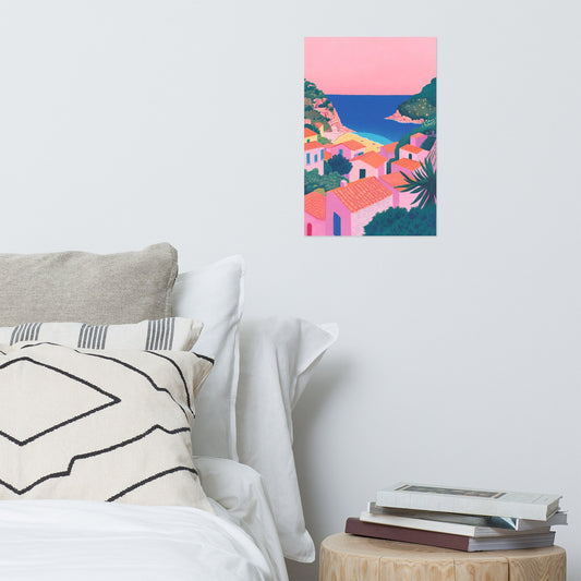 Summer Mediterranean Illustration Poster