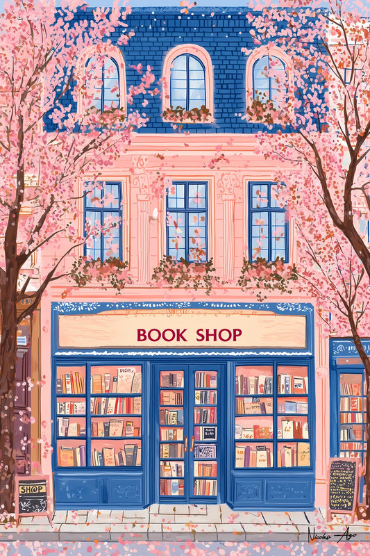 The Cherry Blossom Bookshop — Art Print