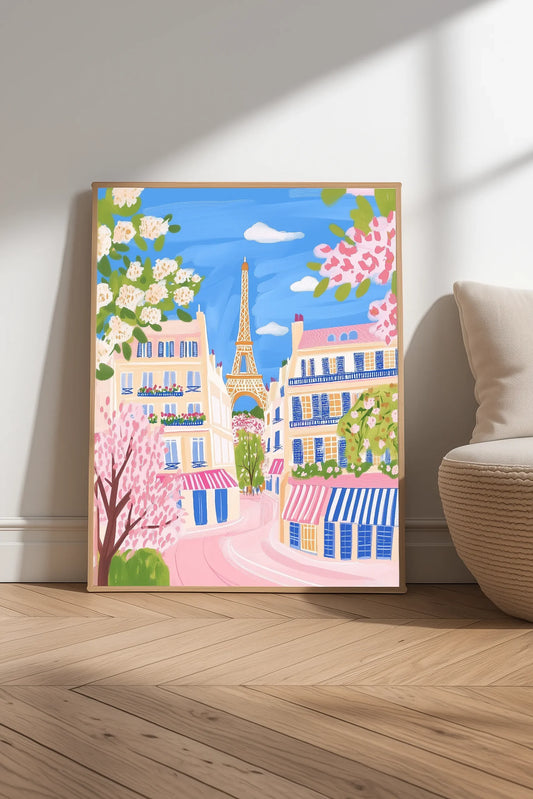 Pastel Dream of Paris Illustration Poster